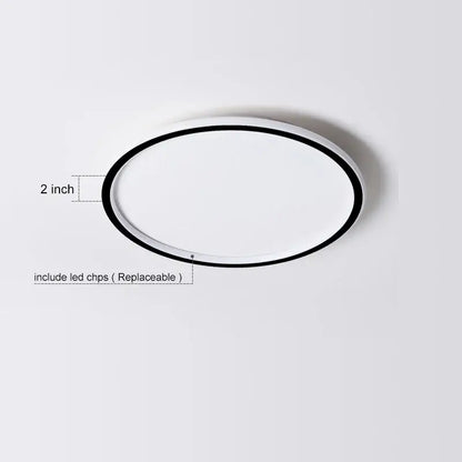 Modern black dimmable led ring ceiling light for living room