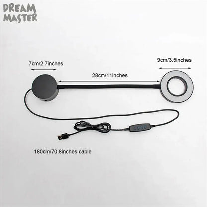 Modern black dimmable led wall lamp bedroom gooseneck reading light
