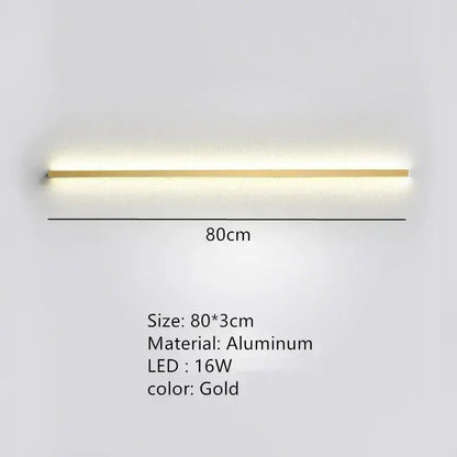 Modern black dimmable long wall lamp for bedroom ambient lighting