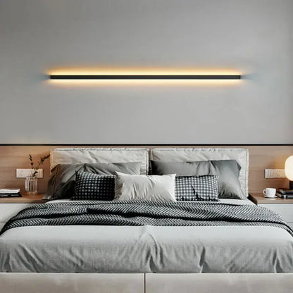 Modern black dimmable long wall lamp for bedroom ambient lighting