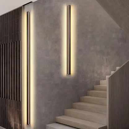Modern black dimmable long wall lamp for bedroom ambient lighting