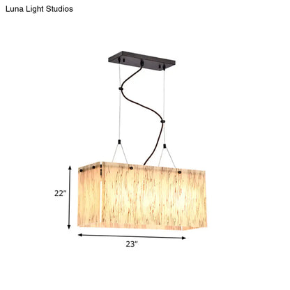DecorBites™ Modern Black Dining Room Island Light Fixture with Rectangle Amber Glass Shade