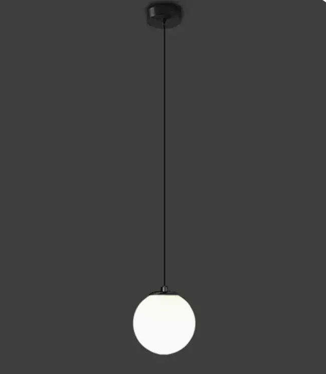 Modern black double glass ball pendant light for bedroom ceiling