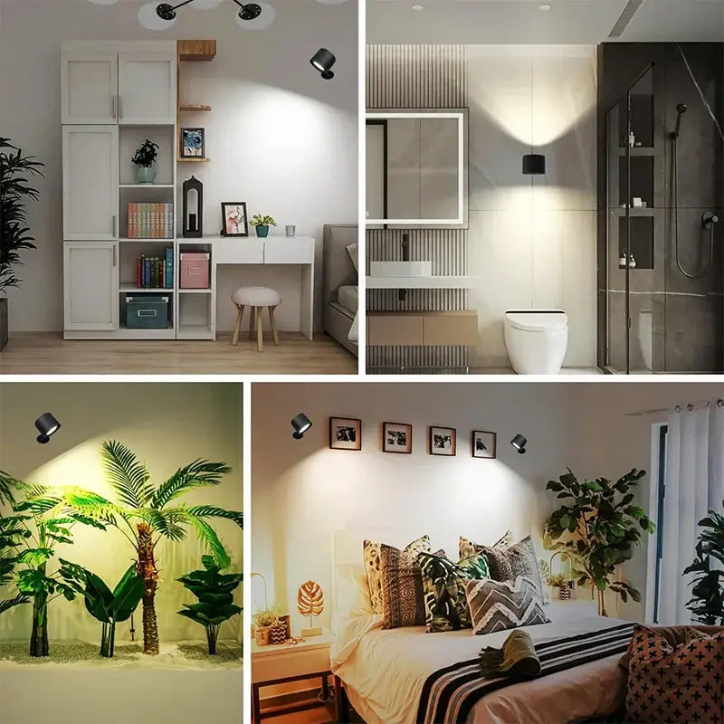 Modern black double head led wall lamp bedroom spotlight