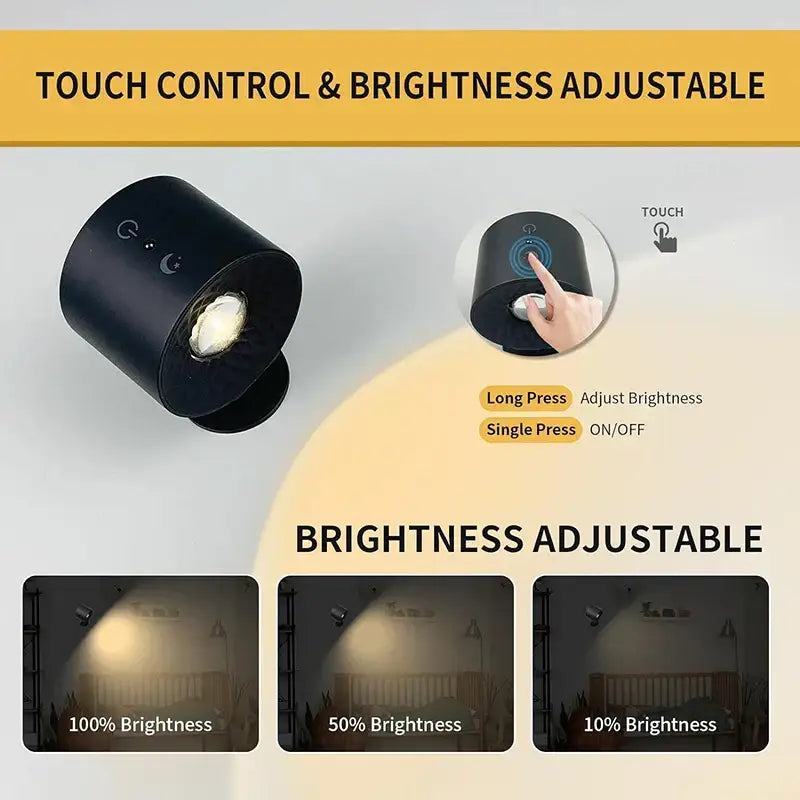 Modern black double head led wall lamp bedroom spotlight