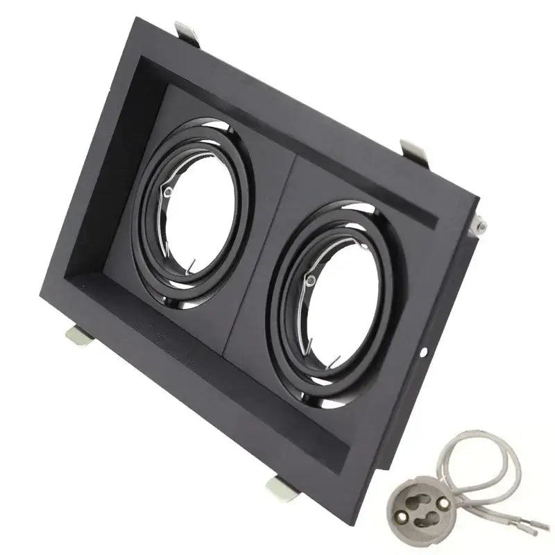 Modern black double ring led recessed ceiling light for living room