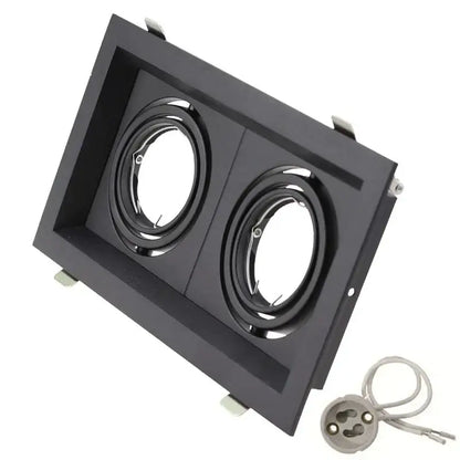 Modern black double ring led recessed ceiling light for living room