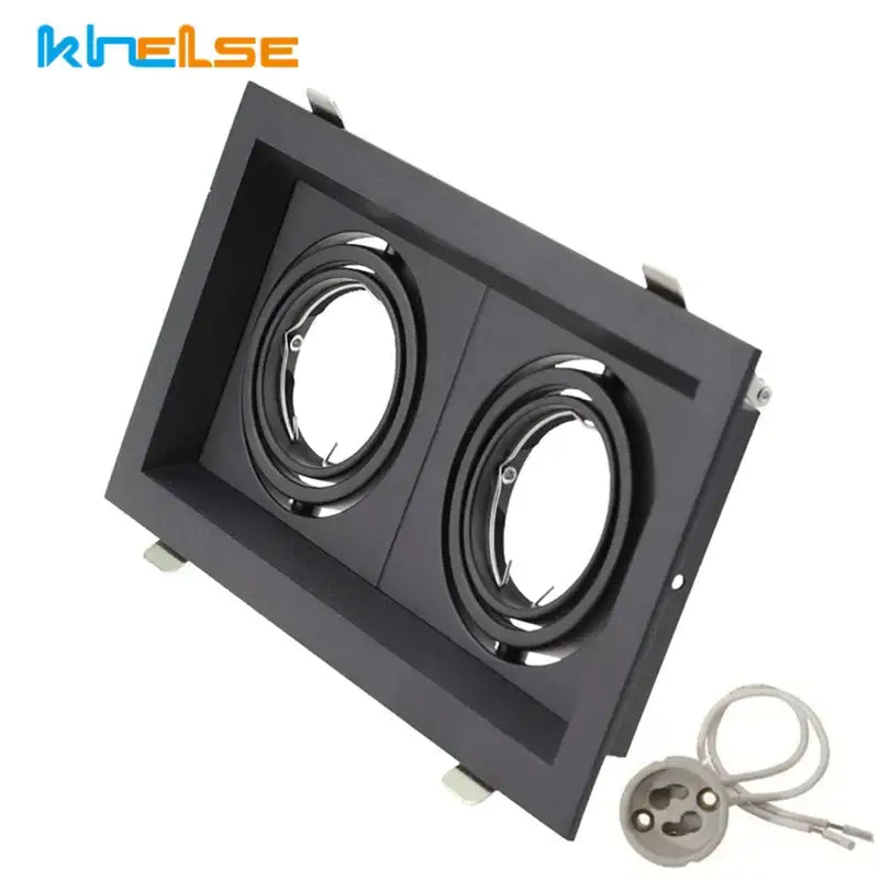 Modern black double ring led recessed ceiling light for living room