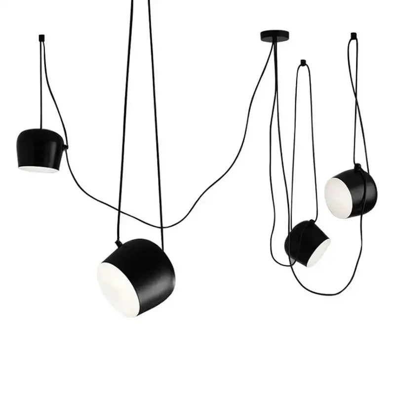 Modern black drum led pendant kitchen ceiling light
