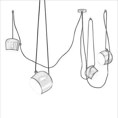 Modern black drum led pendant kitchen ceiling light