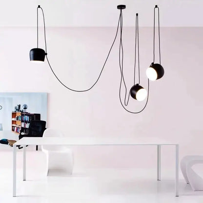 Modern black drum led pendant kitchen ceiling light