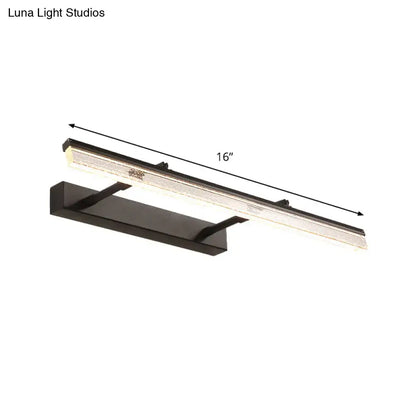 Modern black dual arm led vanity light bathroom warm white lamp