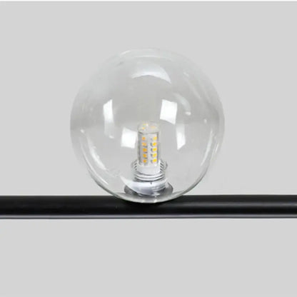 Modern black dual glass lamp ceiling chandelier dining room light