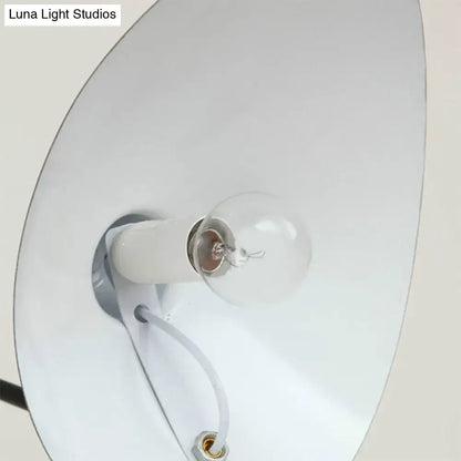 Modern black duckbill shade wall lamp with curved arm bedroom sconce