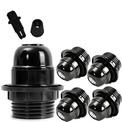Modern black e26 e27 lamp holder bedroom threaded light base