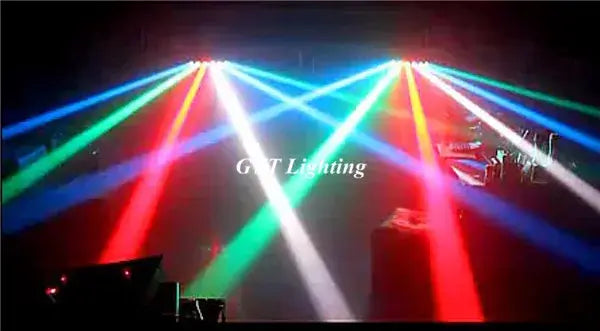 Modern black eight eyes led scanner beam light room party fixture