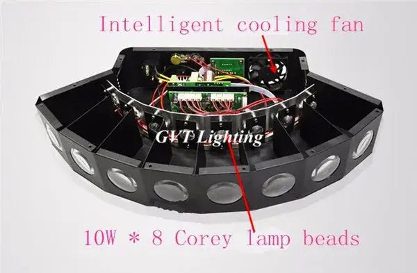 Modern black eight eyes led scanner beam light room party fixture