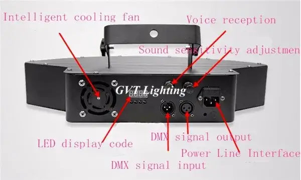 Modern black eight eyes led scanner beam light room party fixture
