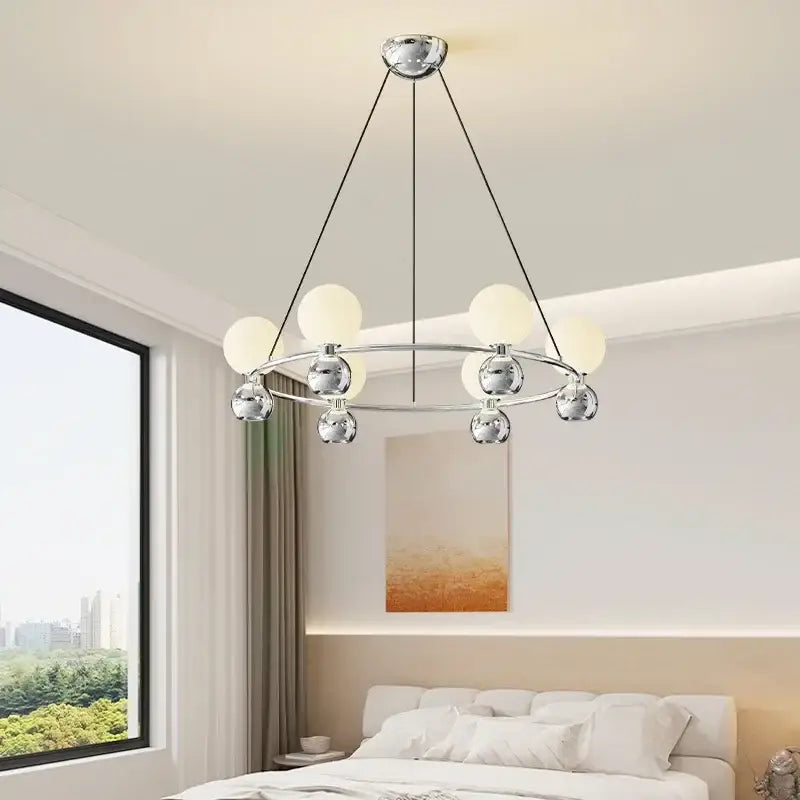Modern black eight globe nordic pendant chandelier living room