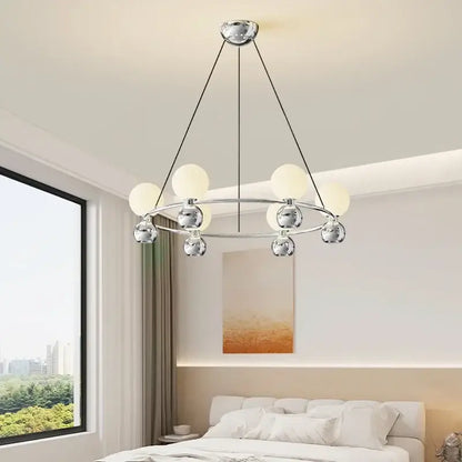 Modern black eight globe nordic pendant chandelier living room