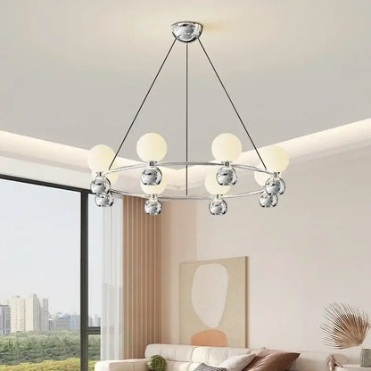 Modern black eight globe nordic pendant chandelier living room