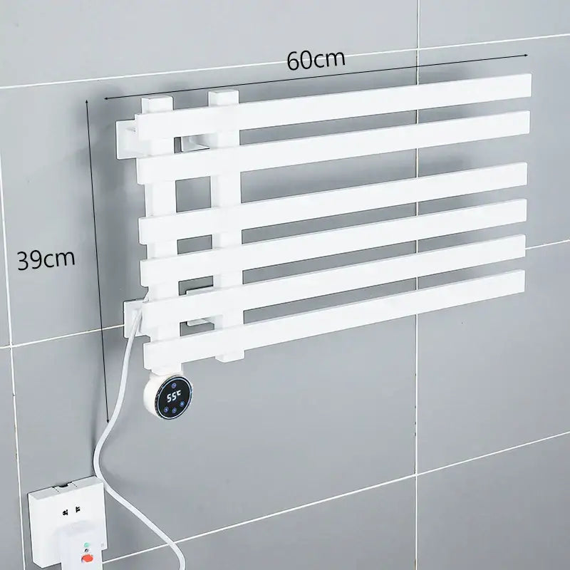 Modern black electric towel warmer rack bathroom digital display