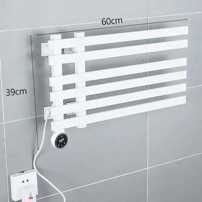 Modern black electric towel warmer rack bathroom digital display
