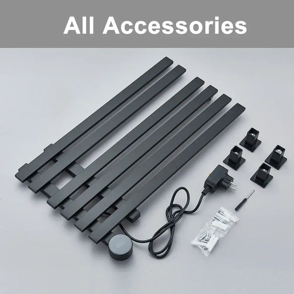 Modern black electric towel warmer rack bathroom digital display
