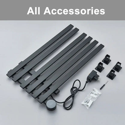 Modern black electric towel warmer rack bathroom digital display