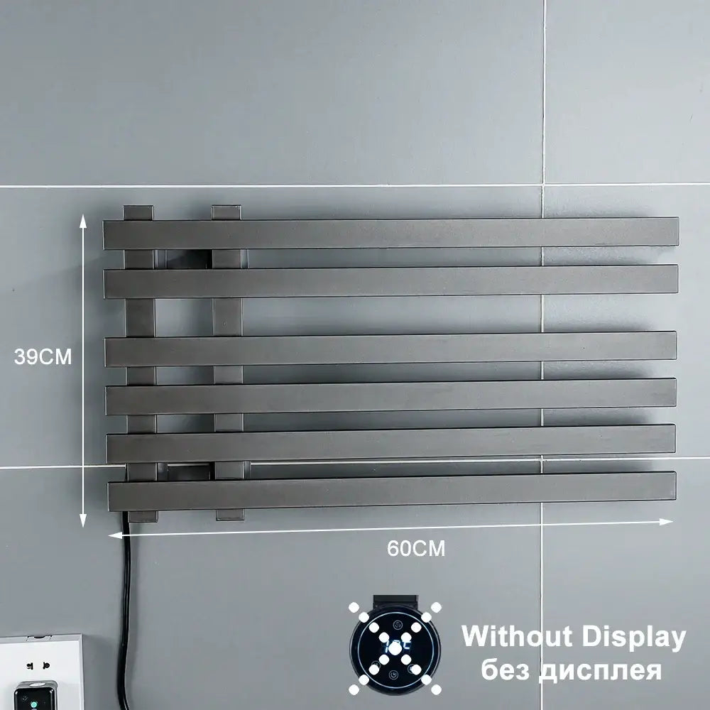 Modern black electric towel warmer rack bathroom digital display