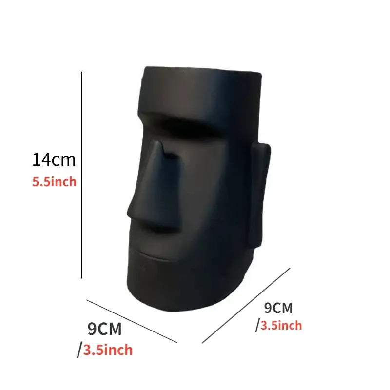 Modern black face desktop organizer bedroom resin statue holder