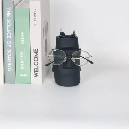 Modern black face desktop organizer bedroom resin statue holder