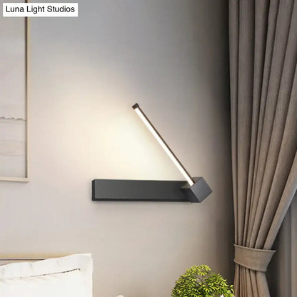 Modern black finish rotatable led wall sconce for bedroom lighting