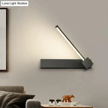 Modern black finish rotatable led wall sconce for bedroom lighting