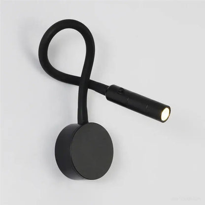Modern black flexible gooseneck led wall sconces bedroom reading light