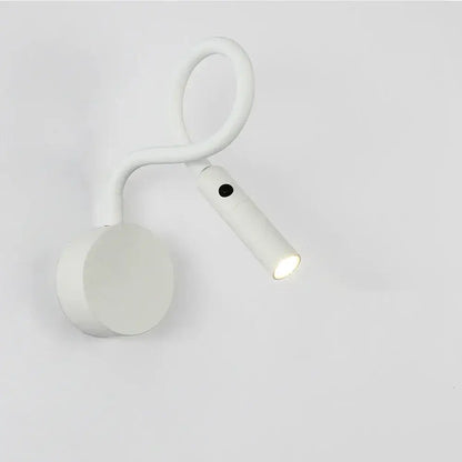 Modern black flexible gooseneck led wall sconces bedroom reading light