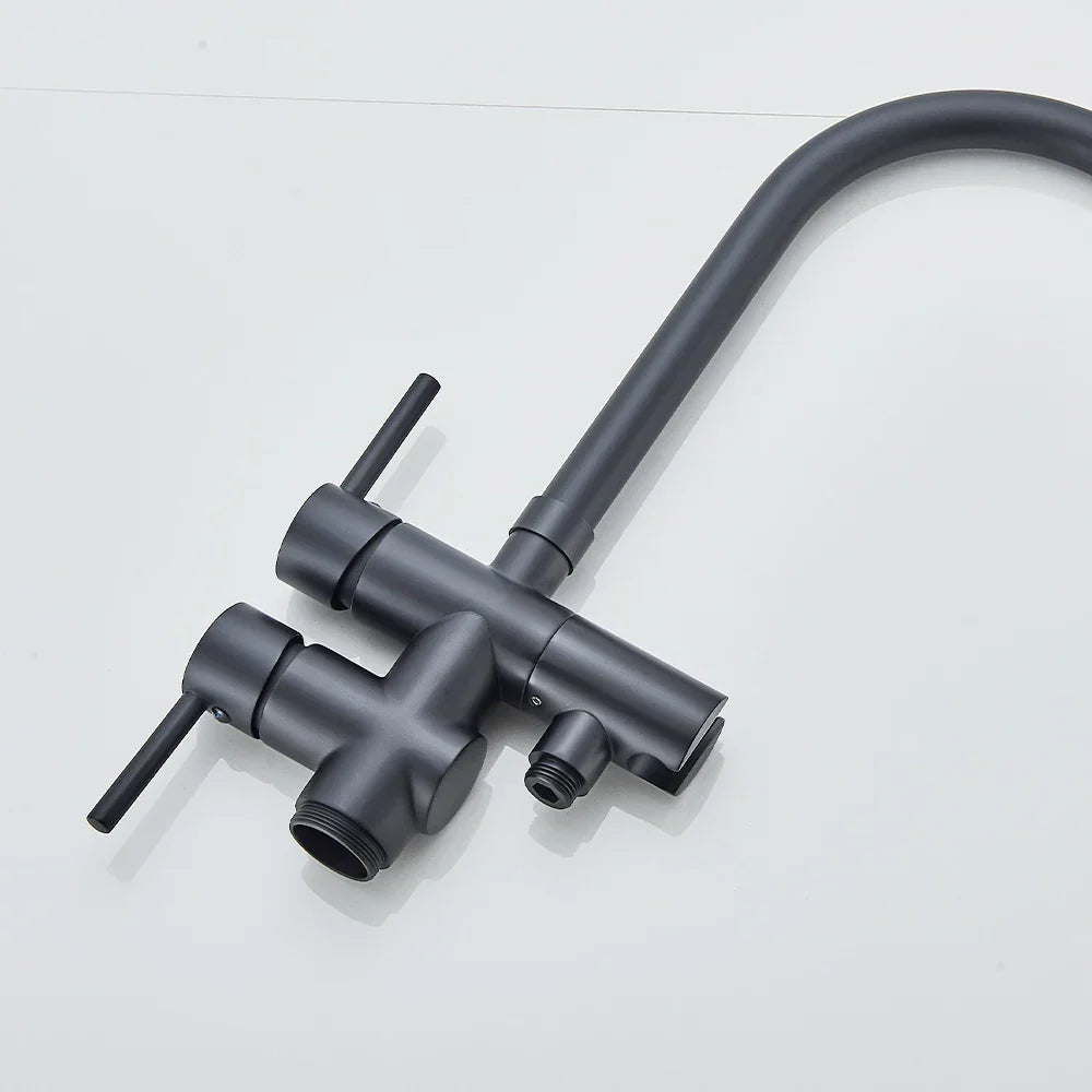 DecorBites™ Modern Black Floor Mounted Tub Faucet