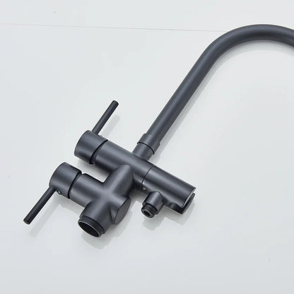 DecorBites™ Modern Black Floor Mounted Tub Faucet