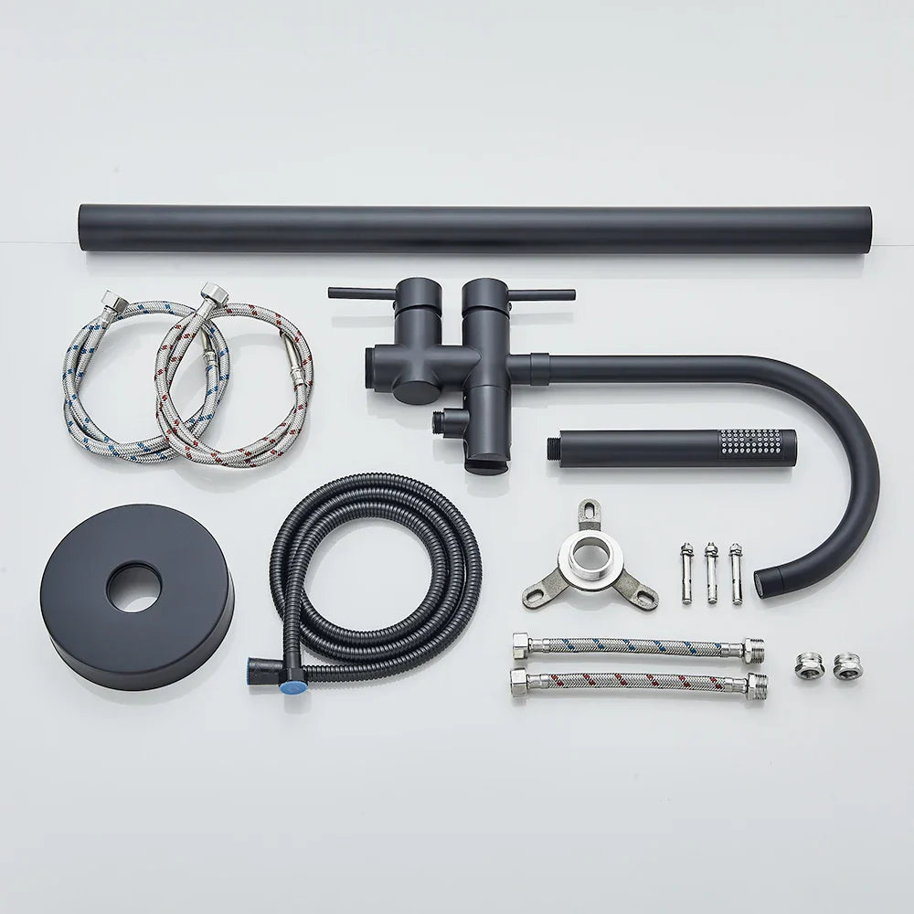 DecorBites™ Modern Black Floor Mounted Tub Faucet