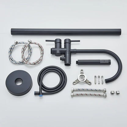 DecorBites™ Modern Black Floor Mounted Tub Faucet