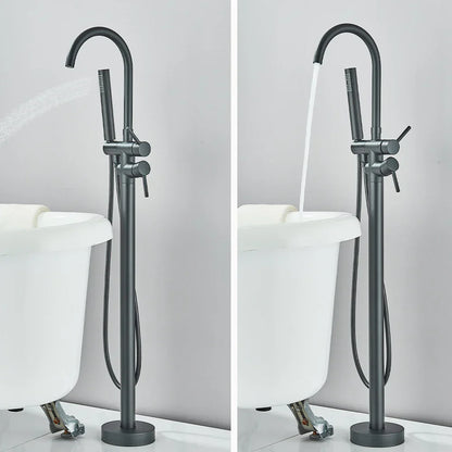 DecorBites™ Modern Black Floor Mounted Tub Faucet
