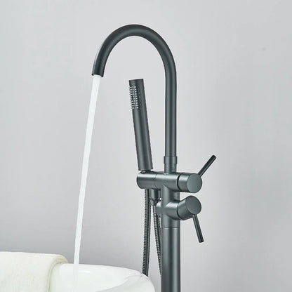 DecorBites™ Modern Black Floor Mounted Tub Faucet