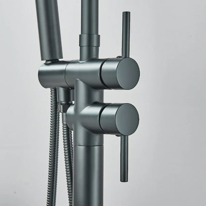 DecorBites™ Modern Black Floor Mounted Tub Faucet