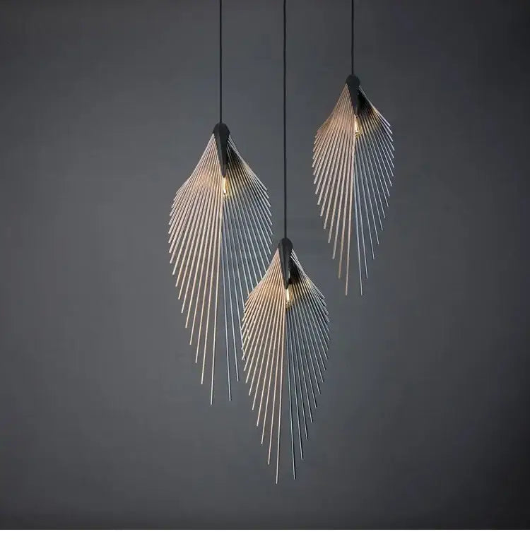 Modern black flying wing shape pendant lights for living room