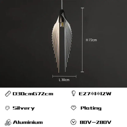 Modern black flying wing shape pendant lights for living room
