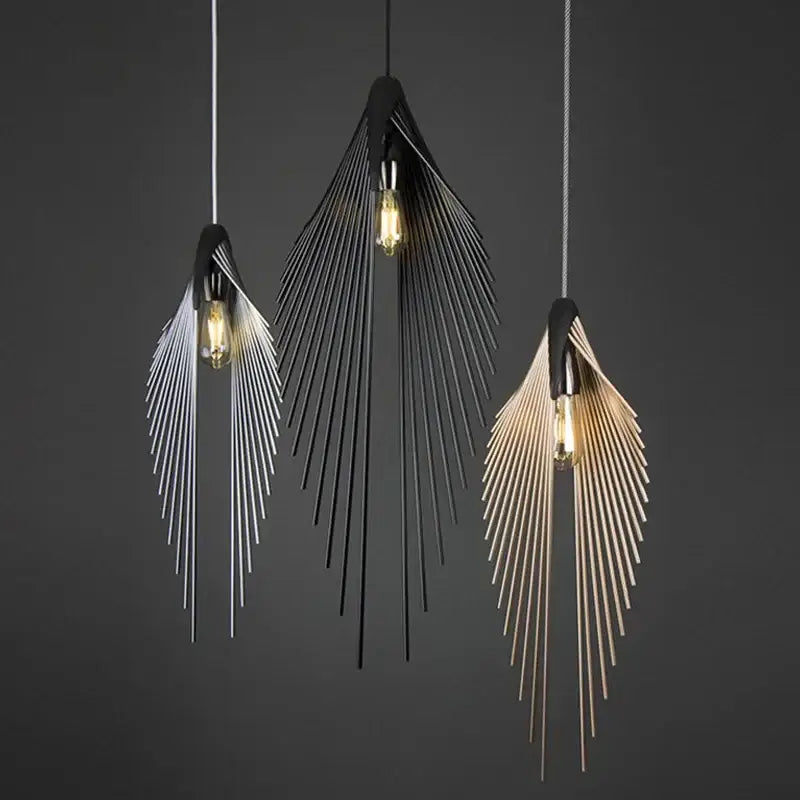 Modern black flying wing shape pendant lights for living room