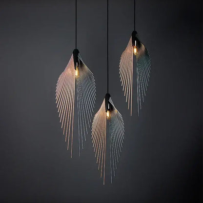 Modern black flying wing shape pendant lights for living room