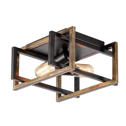 Modern black geometric ceiling chandelier for living room