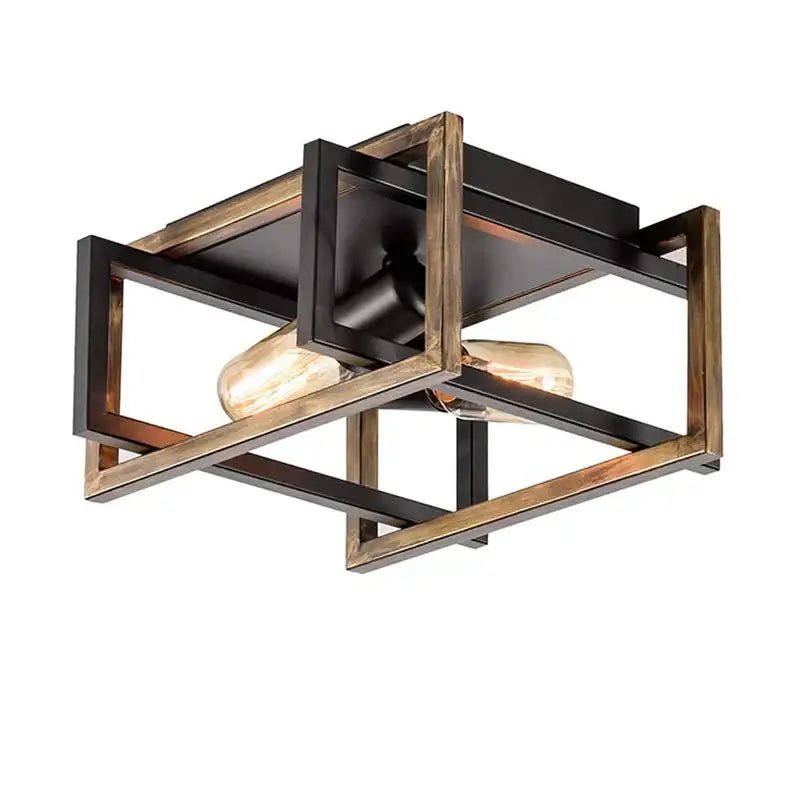 Modern black geometric ceiling chandelier for living room