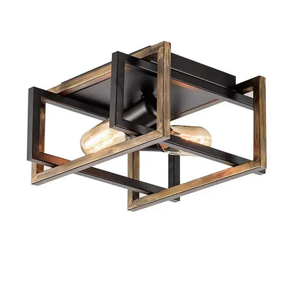 Modern black geometric ceiling chandelier for living room